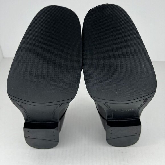 Van Heusen Mens TRKW Black Oxford Leather Almond Toe Size 10.5W Dress Shoes